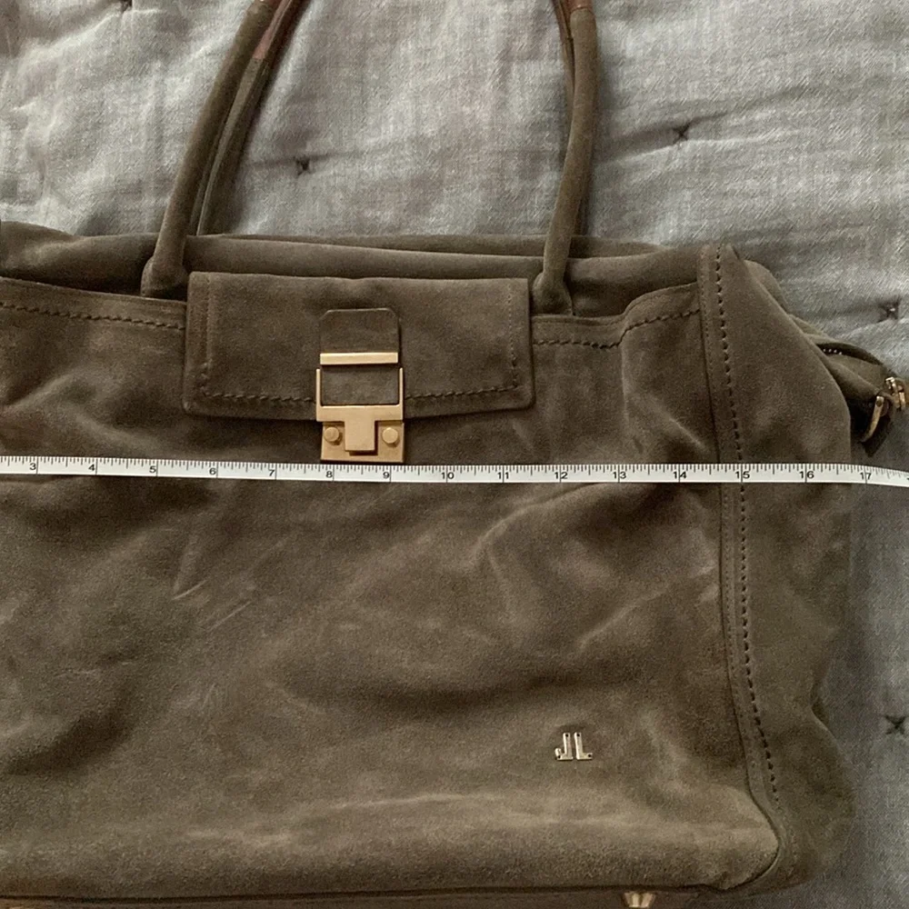 Lanvin grey suede crossbody shoulder bag - Picture 15 of 16